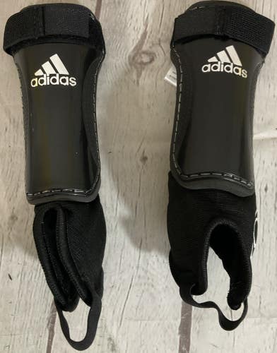 Adidas Club Pro Soccer Shin Guard Ankle Padding Open Toed Protector Adjustable