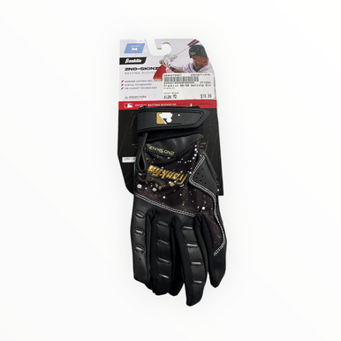 Used Franklin BB/SB Batting Gloves Black MD 11375-S000375063