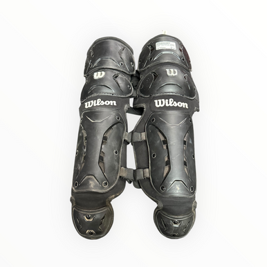 Used Wilson CATCHERS LEG GUARDS Catchers Leg Guards Black Intermed 11375-S000371741