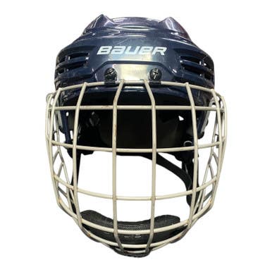 Used Bauer IMS 5.0 NO HECC Helmet Cage Combo Navy Blue MD 11375-S000372732