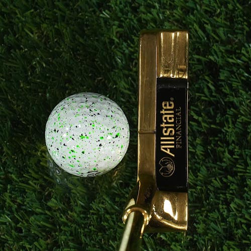 Allstate FINANCIAL Heel Shafted GOLD Plated Putter Blade 35" GOLD Shaft RH
