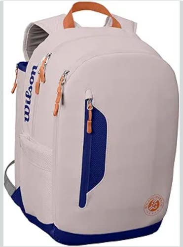 Wilson Roland Garros Premium 9 Tennis Backpack grey/Blue 2-racket French Open