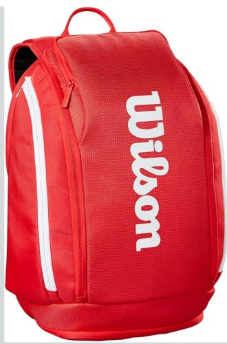 WILSON 2025 Super Tour Red Tennis Sports laptop GYM Shoes  Backpack  2 Racquets