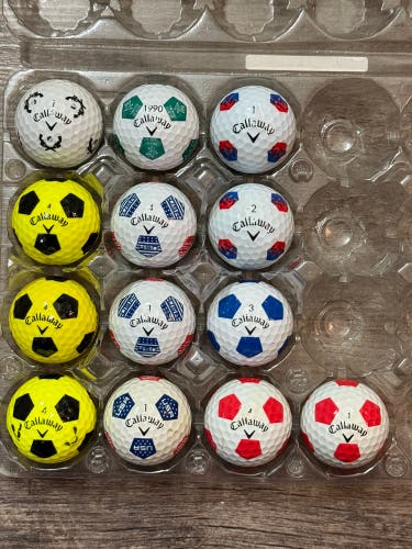 13 Callaway Chrome Soft Golf Balls - Truvis and TruTrack Designs (5A/4A)