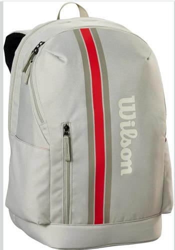 WILSON 2025 Team Tennis Racket Bag Holds up to 2 Rackets/racquets  Oats/Red Gray