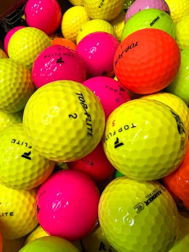 50 Near Mint AAAA Top Flite Colored Used Golf Balls...all models included