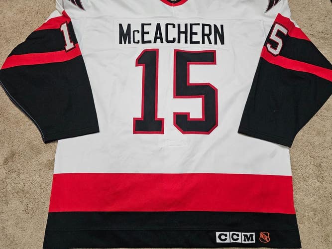 SHAWN MCEACHERN 99'00 Ottawa Senators NHL Game Worn Jersey w coa