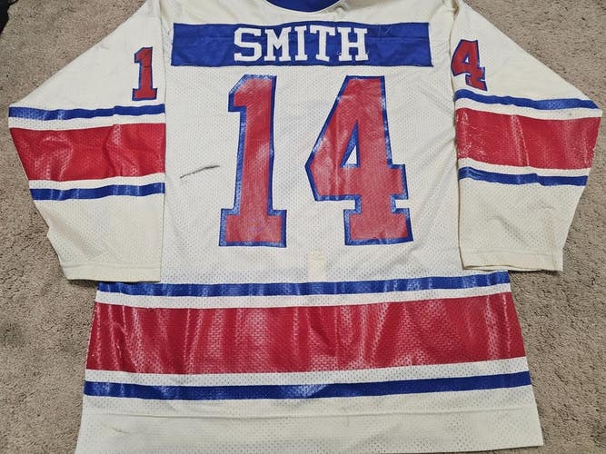 BARRY SMITH 79'80 Birmingham Bulls CHL White Game Worn Jersey