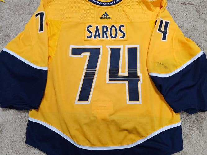 JUUSE SAROS 18'19 Nashville Predators Photomatched NHL Game Worn Jersey