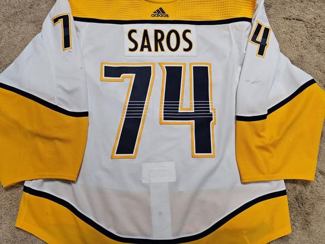 JUUSE SAROS 20'21 Nashville Predators Photomatched NHL Game Worn Jersey