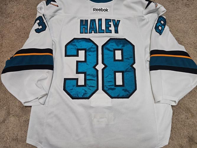 MICHAEL HALEY 16'17 3 Fights San Jose Sharks Photomatched Game Worn Jersey