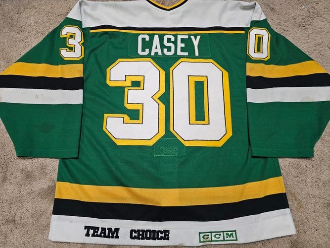 JON CASEY 88'89 Green Minnesota North Stars NHL Game Worn Jersey