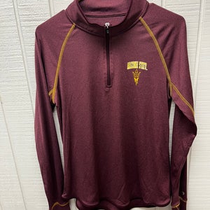Arizona State Women’s Large Quarter Zip Sweatshirt Colosseum Burgundy Activewear