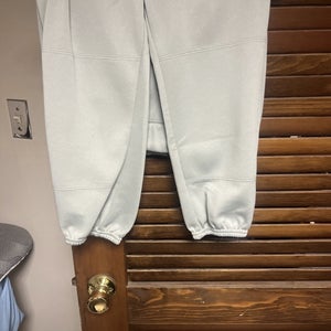 Adidas Youth Aeroready Open Hem M Baseball /Softball Pant Gray Zip/2 Button NWOT