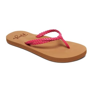 Roxy Costas Sandals Girls US 12 Raspberry Round Toe Comfort Flip Flops JOBB935