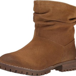 Chinese Laundry Flip Boots Women's US 6 Dark Camel Suede Pull On Ankle JOBB944
