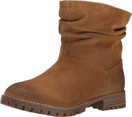 Chinese Laundry Flip Boots Women's US 6 Dark Camel Suede Pull On Ankle JOBB944