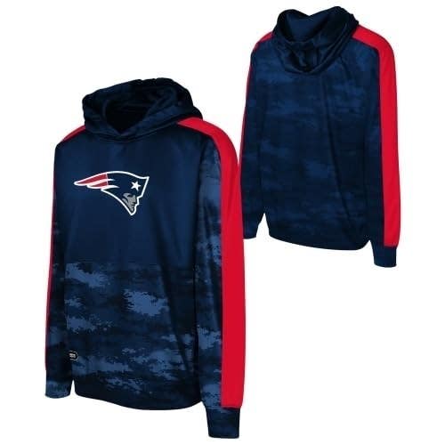 Outerstuff Hoodie Boy Large 14-16 Blue NFL New England Patriots Pullover SRT412