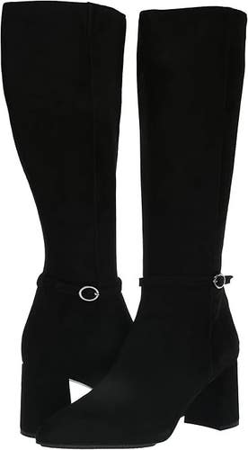 Anne Klein Brenice Women's US 9.5 Black Suede Knee High Riding Boots JOBB910