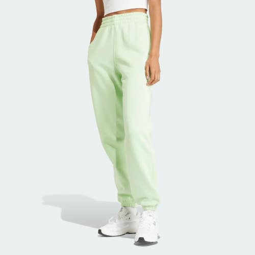 Adidas Essentials Jogger Pants Women's Small Green Fleece Tapered Leg SRT330