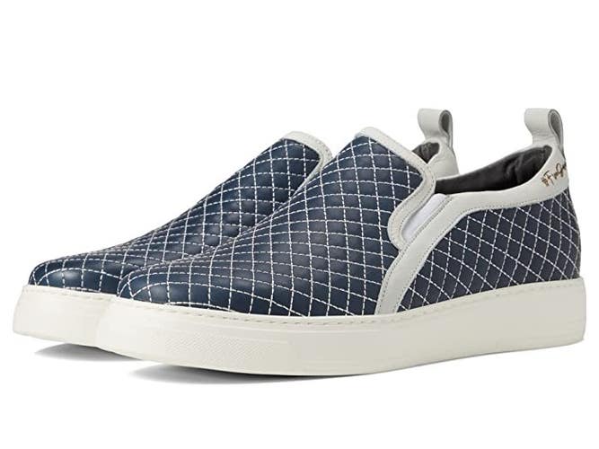 Gernie 52s Sneakers Men's US 8.5 Blue White Leather Slip-On Casual Shoes JOBB948