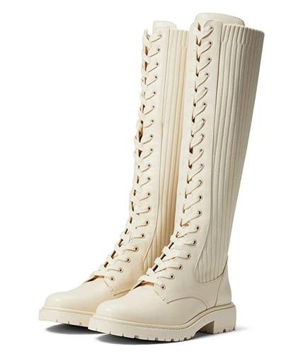 Sam Edelman Lila H8591L1100 Women's 6.5 Ivory Block Heel Knee High Boot JOBB1199