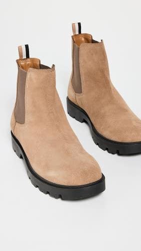 Boss Adley Boots Men's 9 Beige Cowskin Leather Round Toe Ankle Chelsea JOBB1106