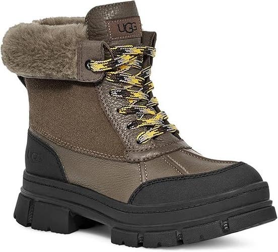 UGG Ashton Addie Boots Womens 5 Slate Leather Waterproof Round Toe Ankle JOBB927