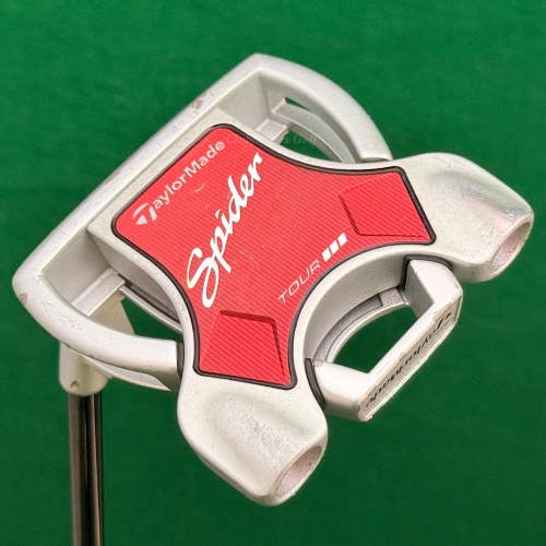 LH TaylorMade Spider Tour Diamond Silver 35" Crank-Hosel Mallet Putter w/ HC