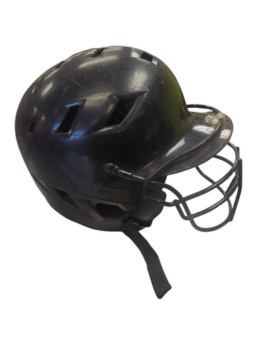 Used Schutt SSMCBJI Batting Helmet w/Mask Black SM 11862-S000093475