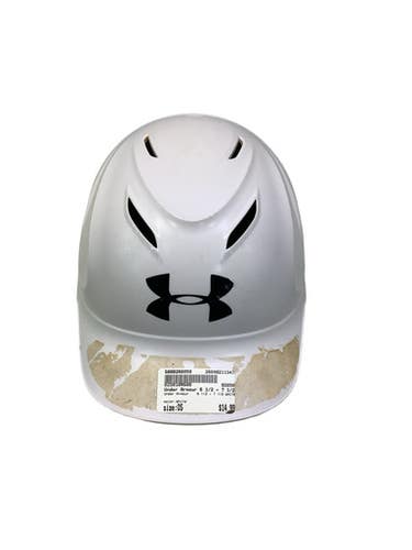 Used Under Armour 6 1/2 - 7 1/2 WHITE Batting Helmet No Mask White One Size 11347-S000266059