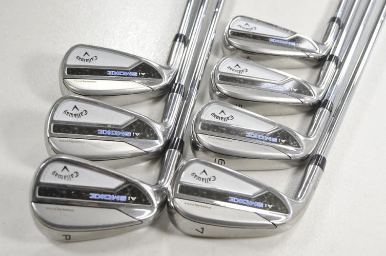 LEFT HANDED Callaway Paradym Ai Smoke 4-PW Iron Set Stiff Flex MPH Steel #213292