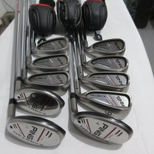 Ping Karsten Iron Set - 3H, 4H, 5H, 6-PW, UW, SW - Stiff Flex Steel - Black Dot