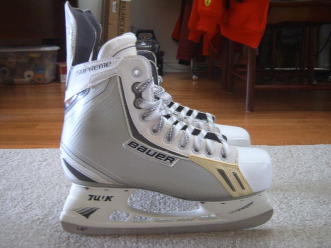 Rare Old Stock Limited Edition Bauer Supreme One.6 White Ice Hockey Skates sz 9EE