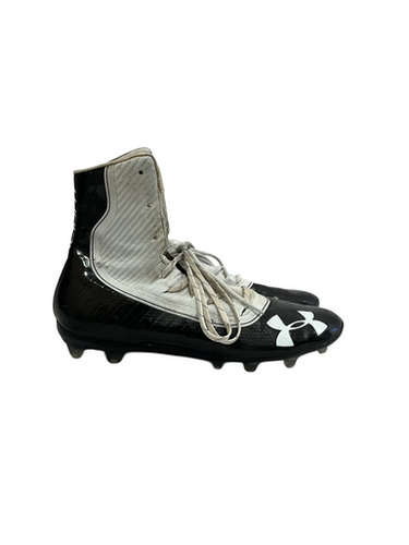 Used Under Armour HIGHLIGHT Adult FB Cleats Black And White Senior 14 11692-S000148542