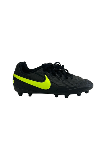 Used Nike TIEMPO Soccer Cleats Black And Optic Yellow Junior 04 11692-S000148565