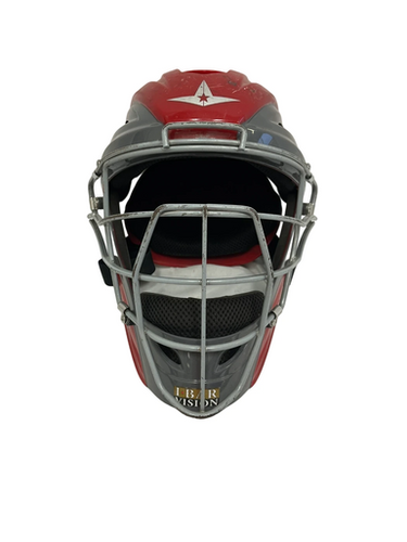Used All Star MVP Catchers Helmet w/Mask Red One Size 11692-S000148182