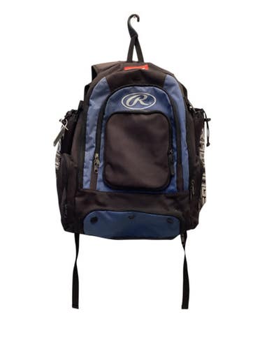 Used Rawlings TEAM BACKPACK BB/SB Player Carry Bag Black And Carolina Blue 11443-S000204265