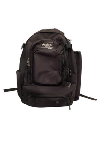 Used Rawlings TEAM BACKPACK BB/SB Player Carry Bag Black 11443-S000204266