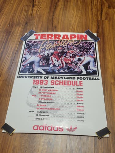 Vintage University of Maryland Football 1983 Schedule Poster