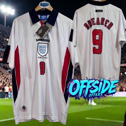 Vintage England  #9 Shearer World Cup 98 Jersey XXL
