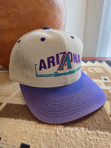 Arizona Diamondbacks Vintage Signatures  Creme Purple Adjustable Hat Cap EUC