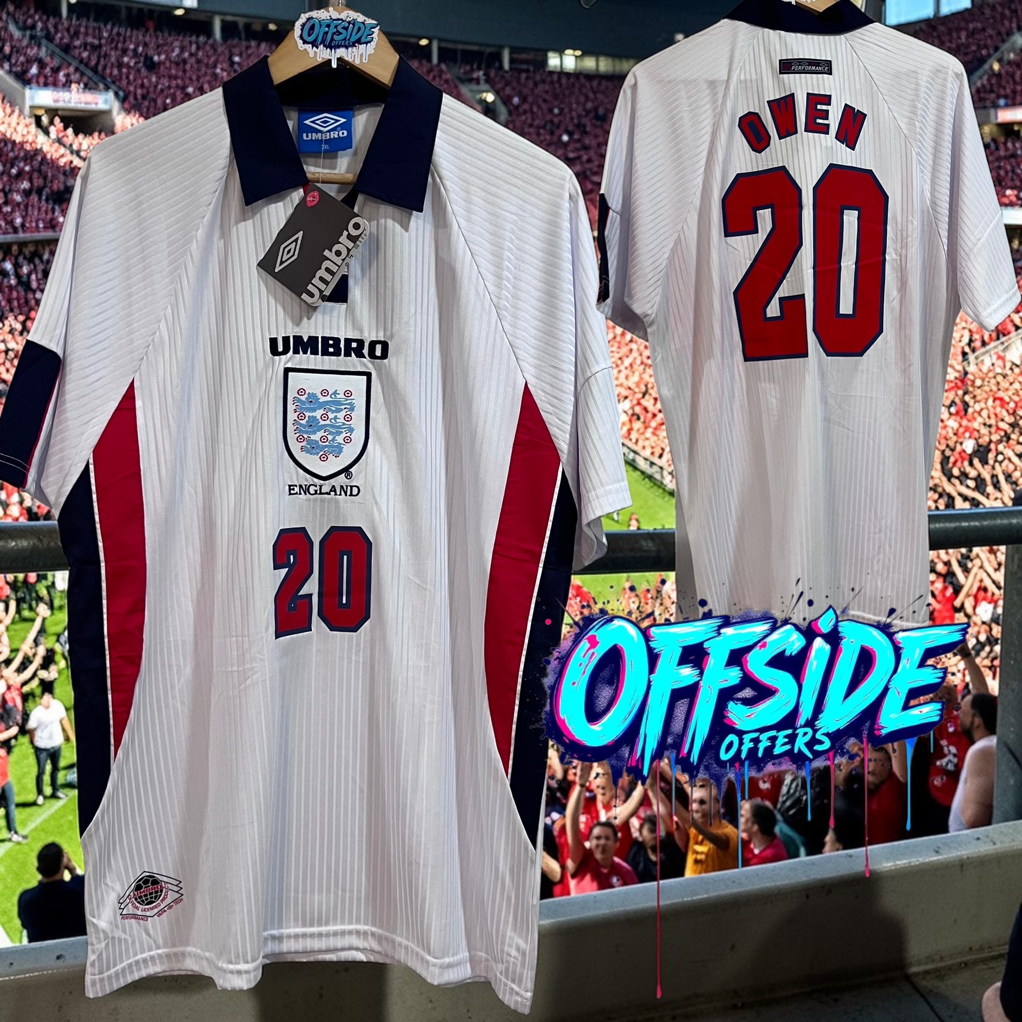 England #20 Owen World Cup 98 Jersey XxL | SidelineSwap | Buy and