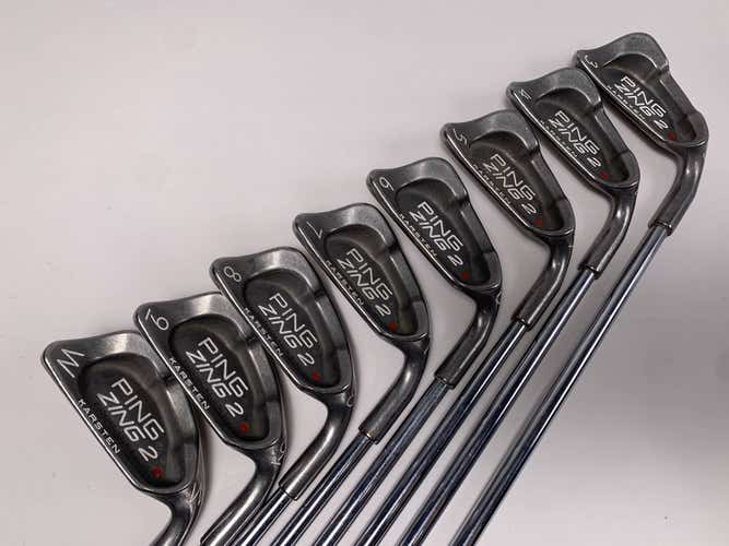 Ping Zing 2 Iron Set 3-PW Red Dot 1* Flat Karsten JZ Stiff Steel Mens RH
