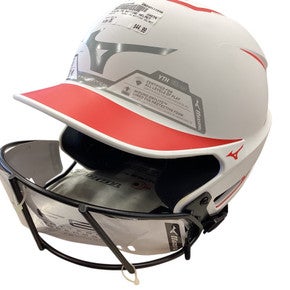 Used Mizuno F6 BATTING HELMET Batting Helmet w/Mask White One Size 11846-S000102169