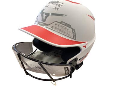Used Mizuno F6 BATTING HELMET Batting Helmet w/Mask White One Size 11846-S000102169
