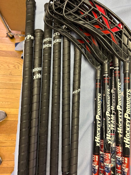 12 floorball4hockey sticks. 6 right and 6 left