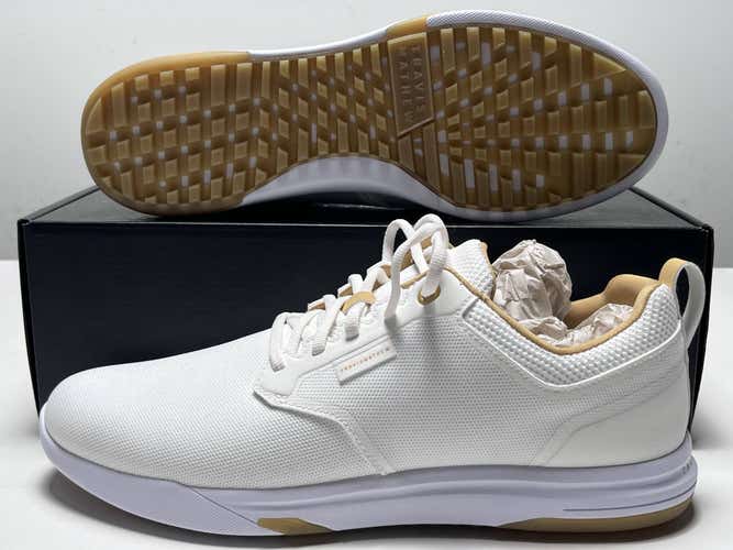Travis Mathew The Daily Pro Hybrid Golf Shoes White Gum Men's 13 (1MAA224 1WGM)