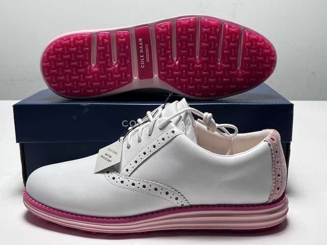Cole Haan OG Shortwing Golf Golf Shoes White Crystal Rose Womens SZ 7.5 (W30276)