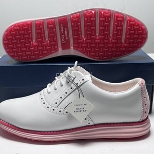 Cole Hann OG Shortwing Golf Golf Shoes White  Crystal Rose Women's SZ 8 (W30276)